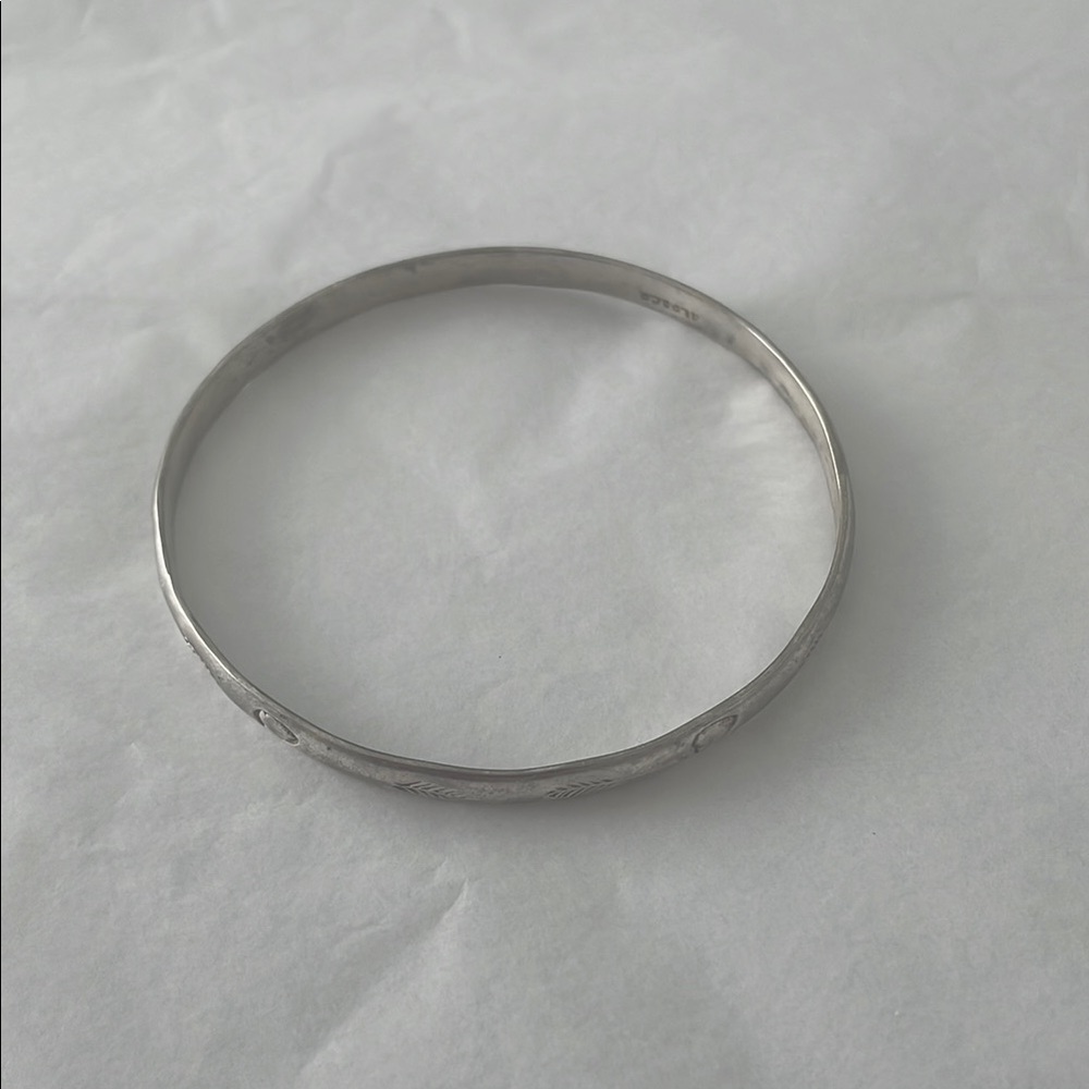 Vintage alpaca  Silver Bangle Bracelet - Picture 2 of 5